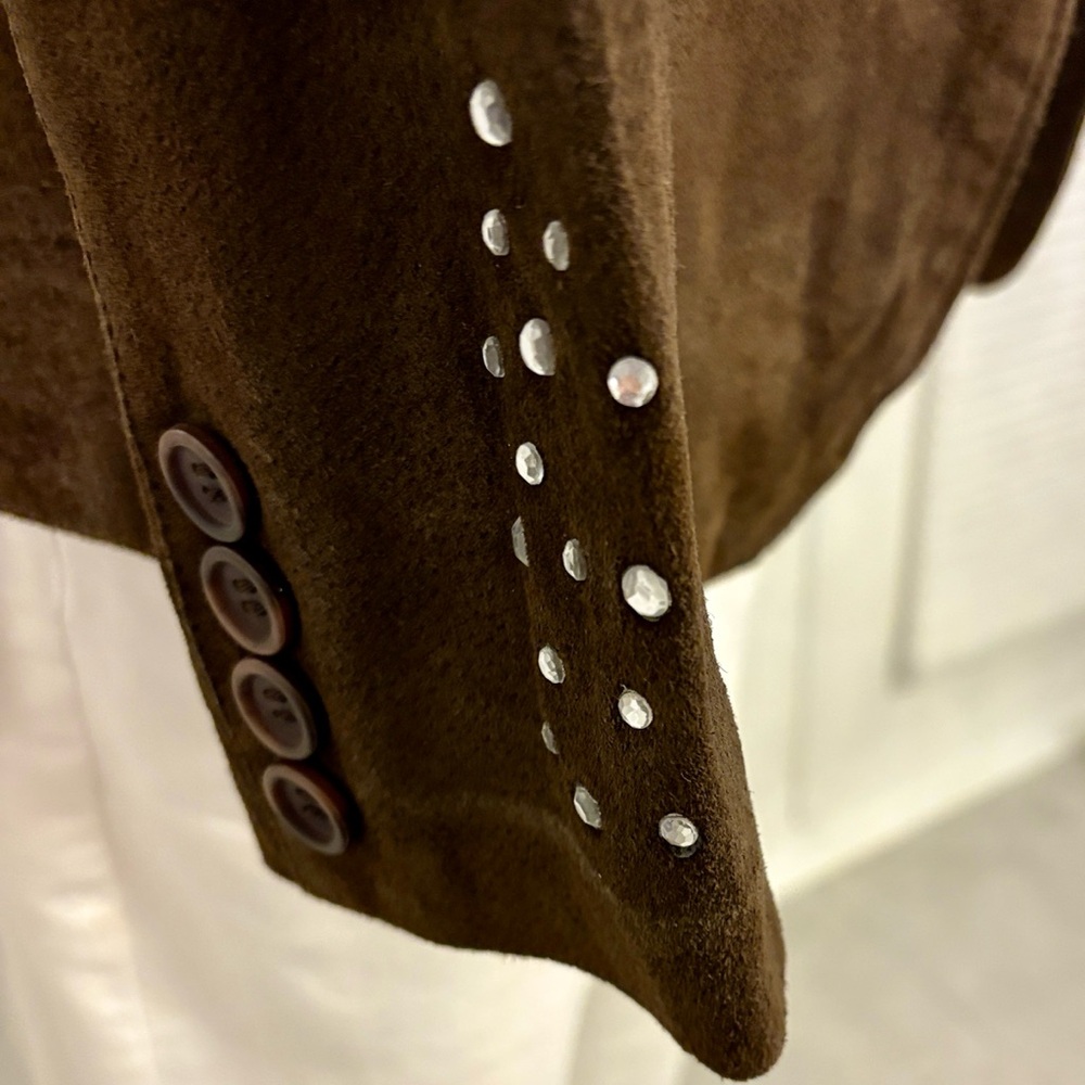 Brown Suede Women's Jacket - Picture 4 of 6
